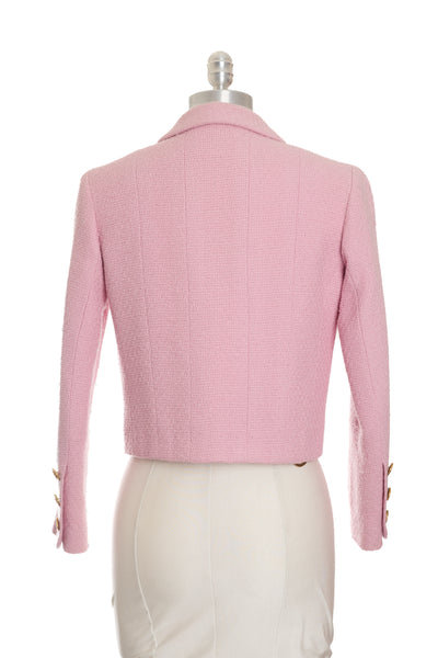 Chanel Vintage Pink Tweed Cropped Jacket