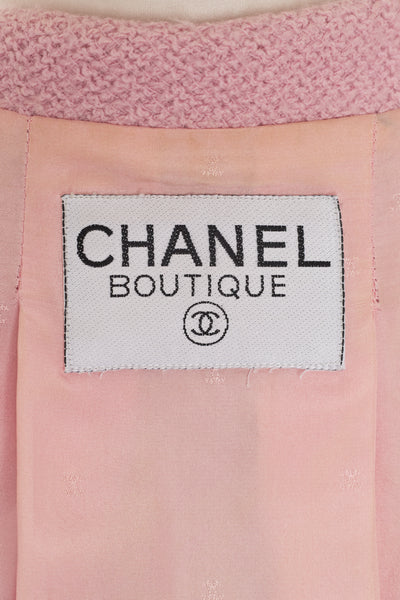 Chanel Vintage Pink Tweed Cropped Jacket
