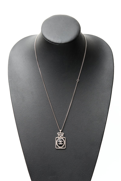 Chanel Perfume Bottle CC Pendant Necklace