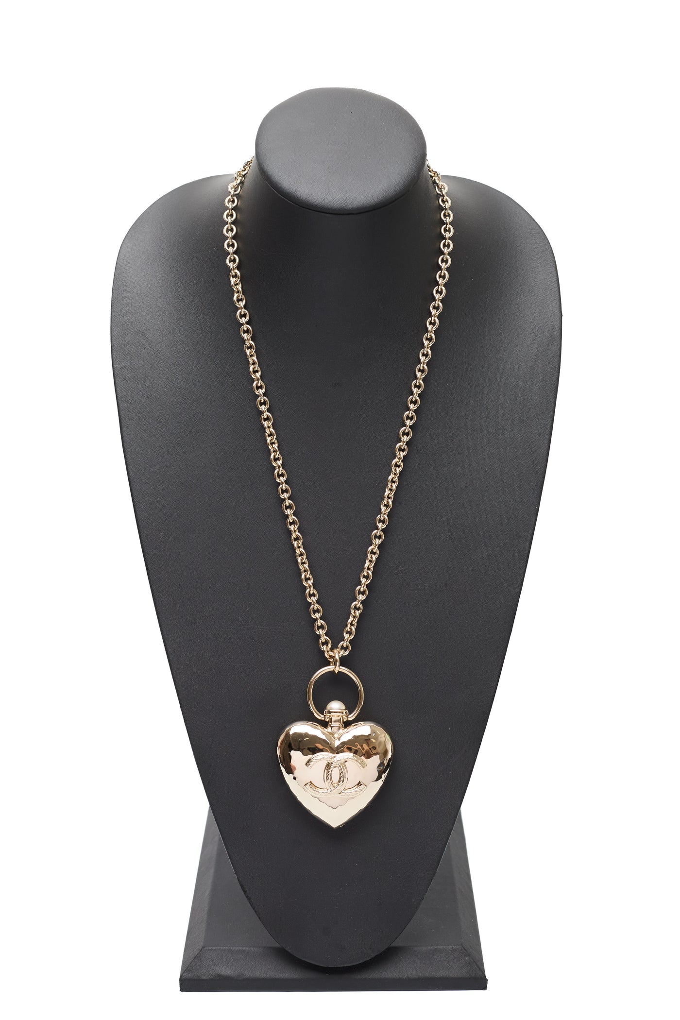 Chanel XXL CC Heart Locket Necklace