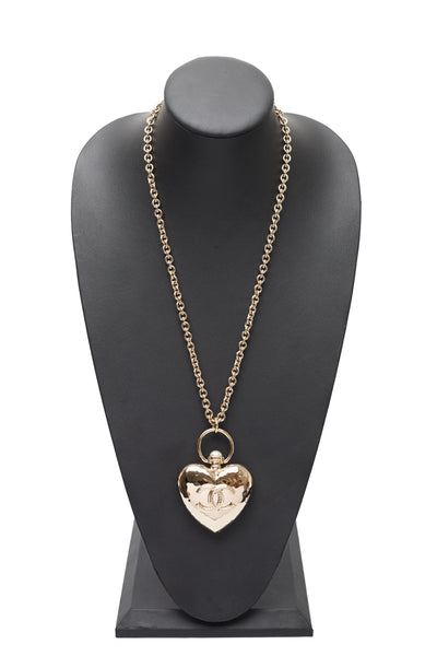 Chanel XXL CC Heart Locket Necklace