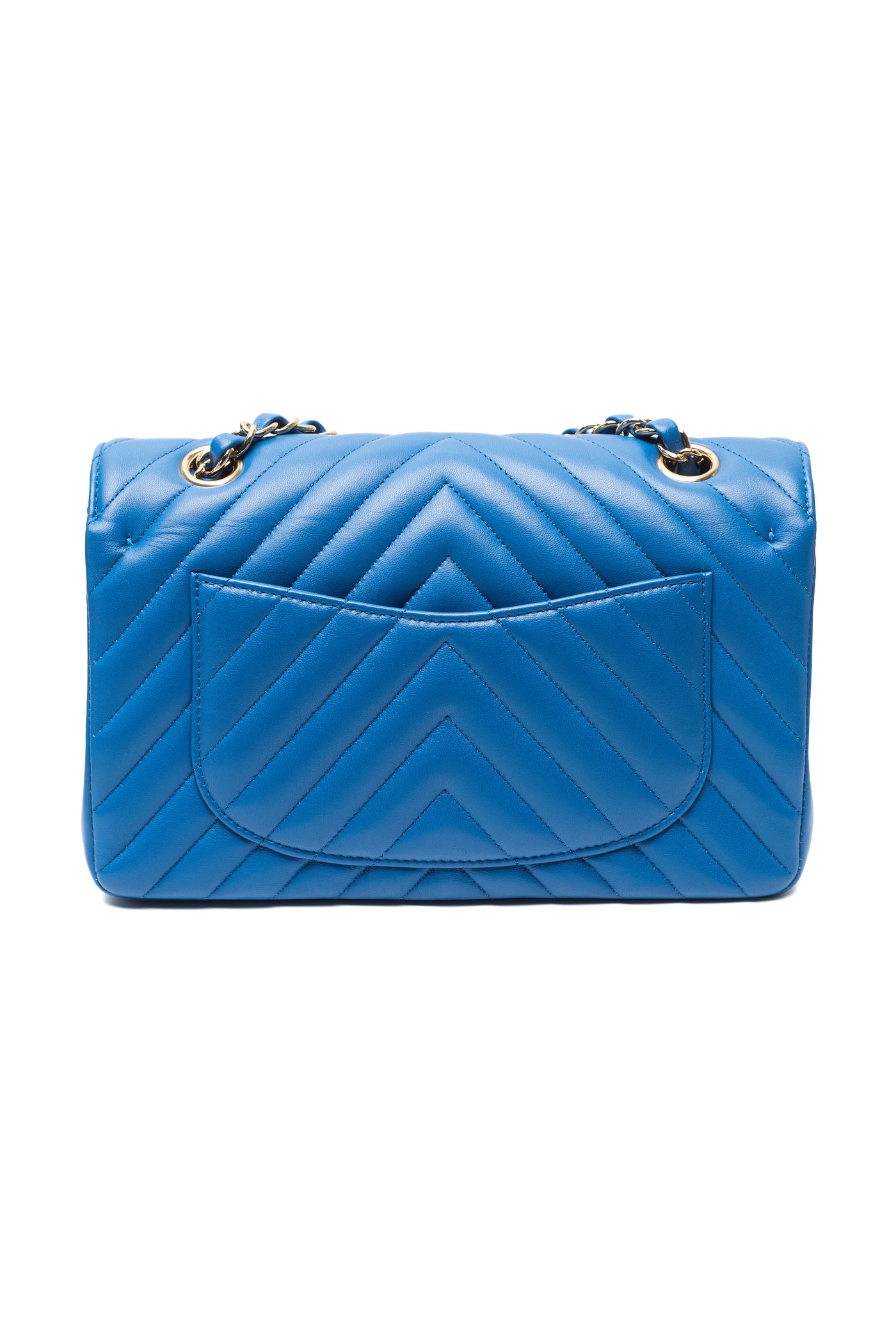 Chanel Royal Blue Lambskin Chevron Small Classic Flap
