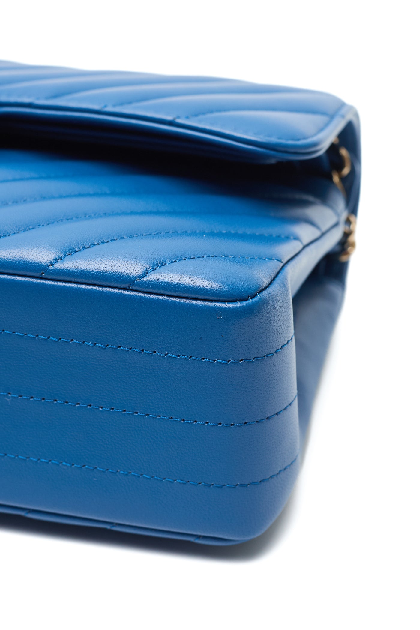 Chanel Royal Blue Lambskin Chevron Small Classic Flap