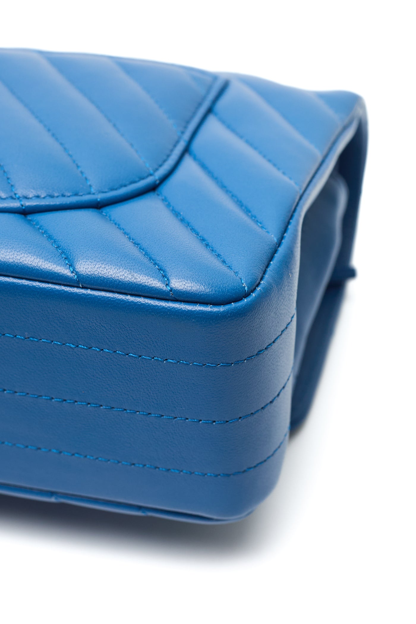 Chanel Royal Blue Lambskin Chevron Small Classic Flap