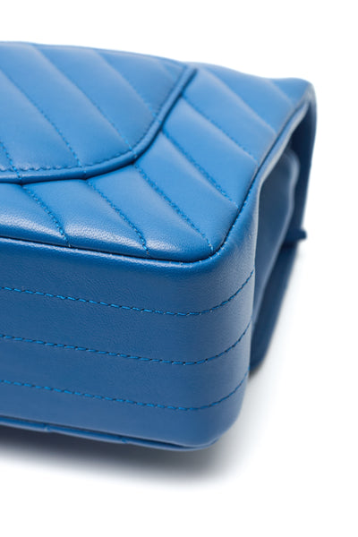 Chanel Royal Blue Lambskin Chevron Small Classic Flap