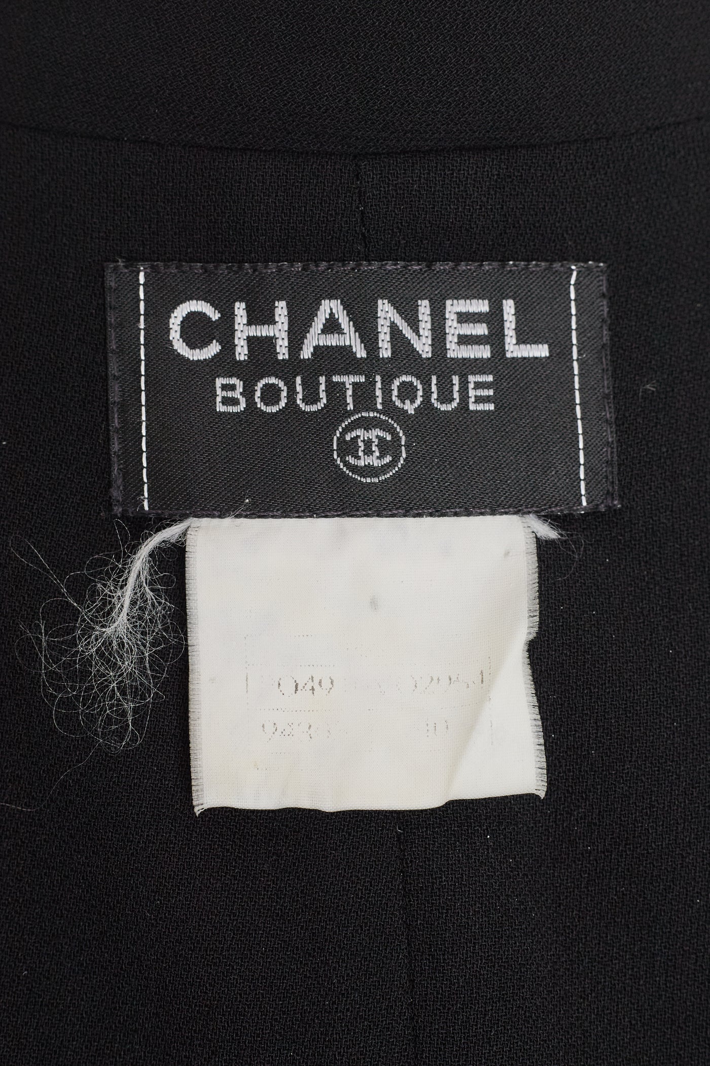 Chanel Vintage 1995 SS Runway Black Wool Zip Up Dress