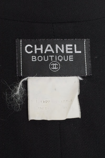 Chanel Vintage 1995 SS Runway Black Wool Zip Up Dress
