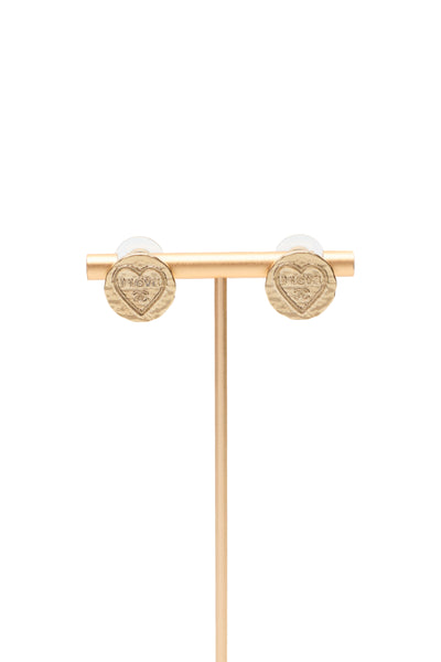 Chanel CC Love Round Stud Earrings