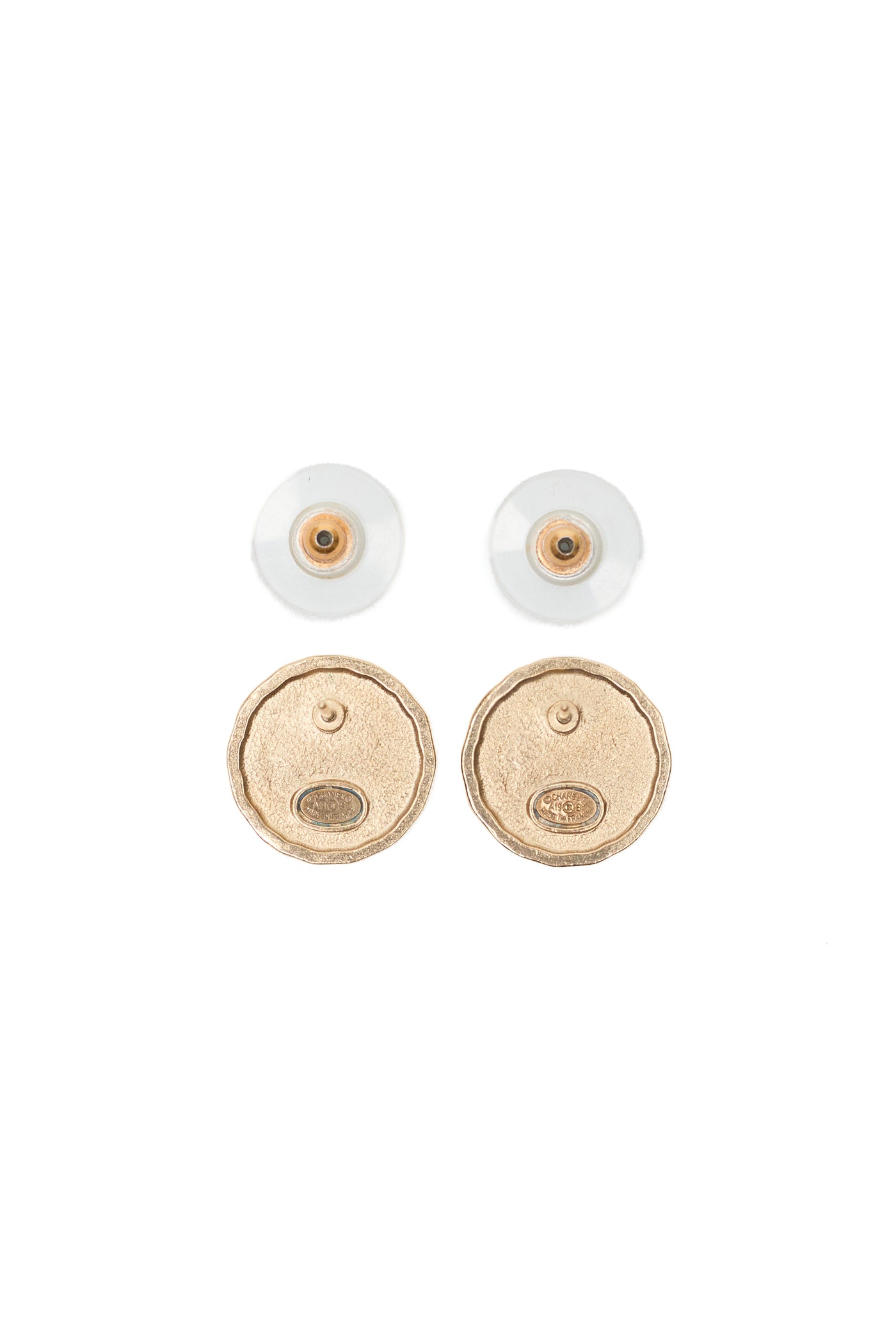 Chanel CC Love Round Stud Earrings