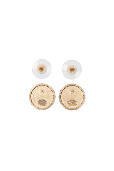 Chanel CC Love Round Stud Earrings