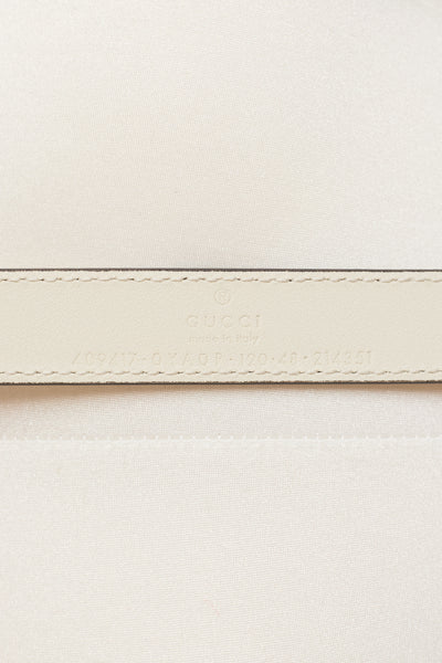 Gucci Ecru Slim Leather GG Belt 120