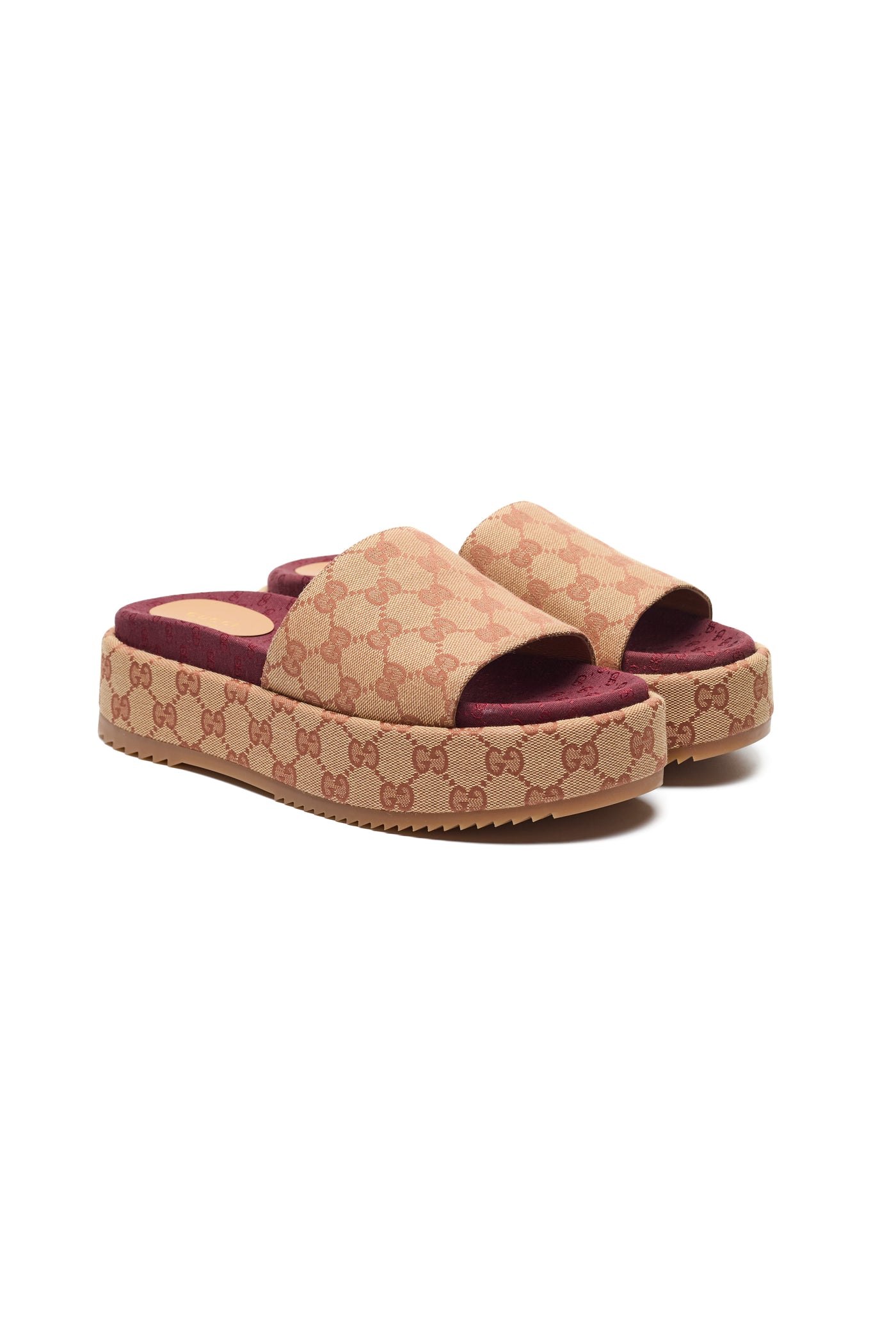 Gucci Monogram Canvas Platform Sandals 40