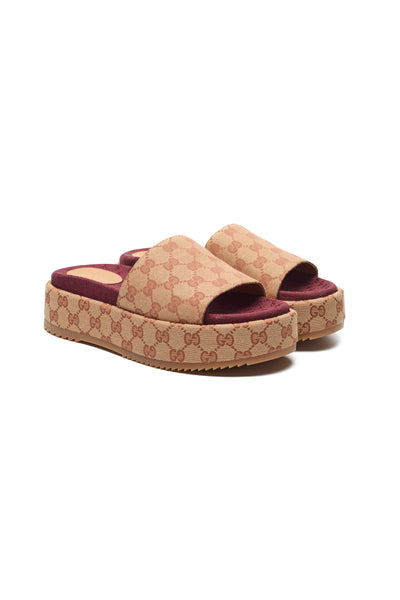 Gucci Monogram Canvas Platform Sandals 40
