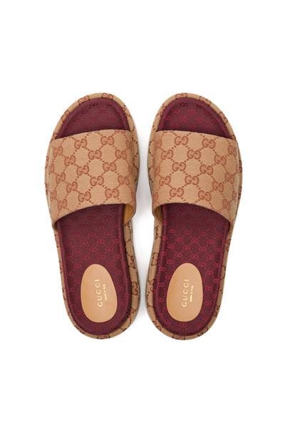 Gucci Monogram Canvas Platform Sandals 40