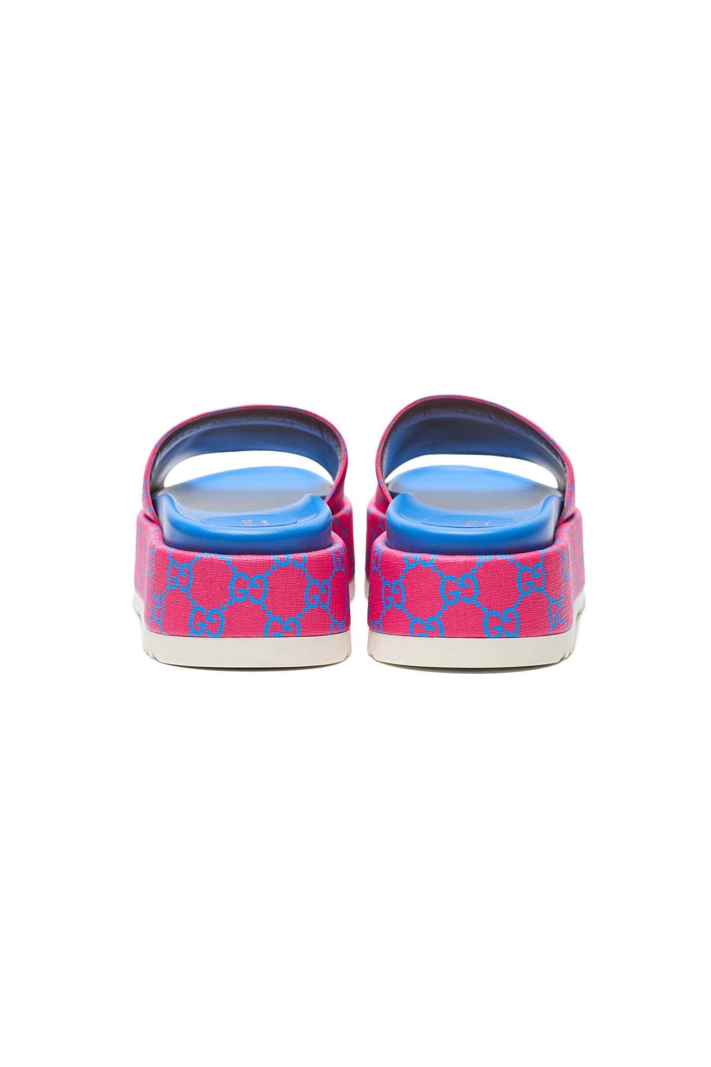 Gucci Pink and Blue Supreme Joy Platform Sandals Size 39.5