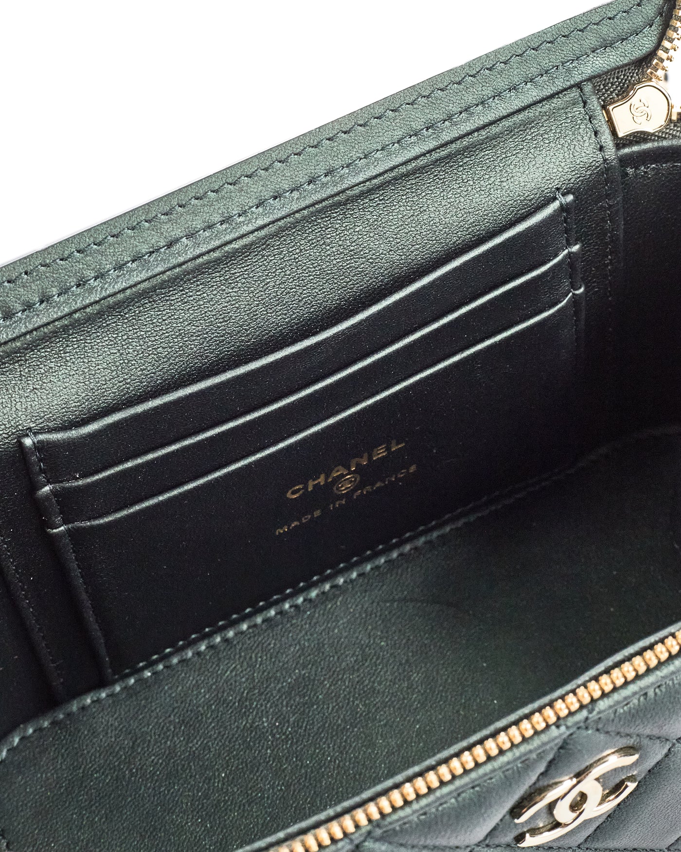Chanel 2022 Emerald Green Lambskin Vanity Bag