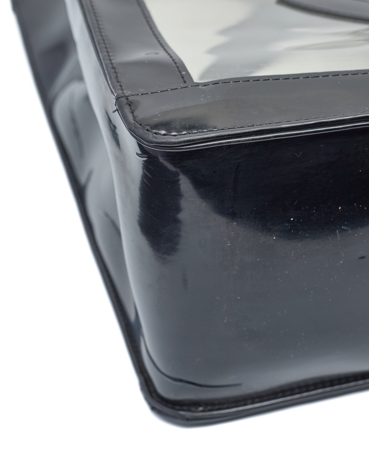 Chanel Vintage 1995 SS Barbie Runway Black Patent Leather and PVC Tote