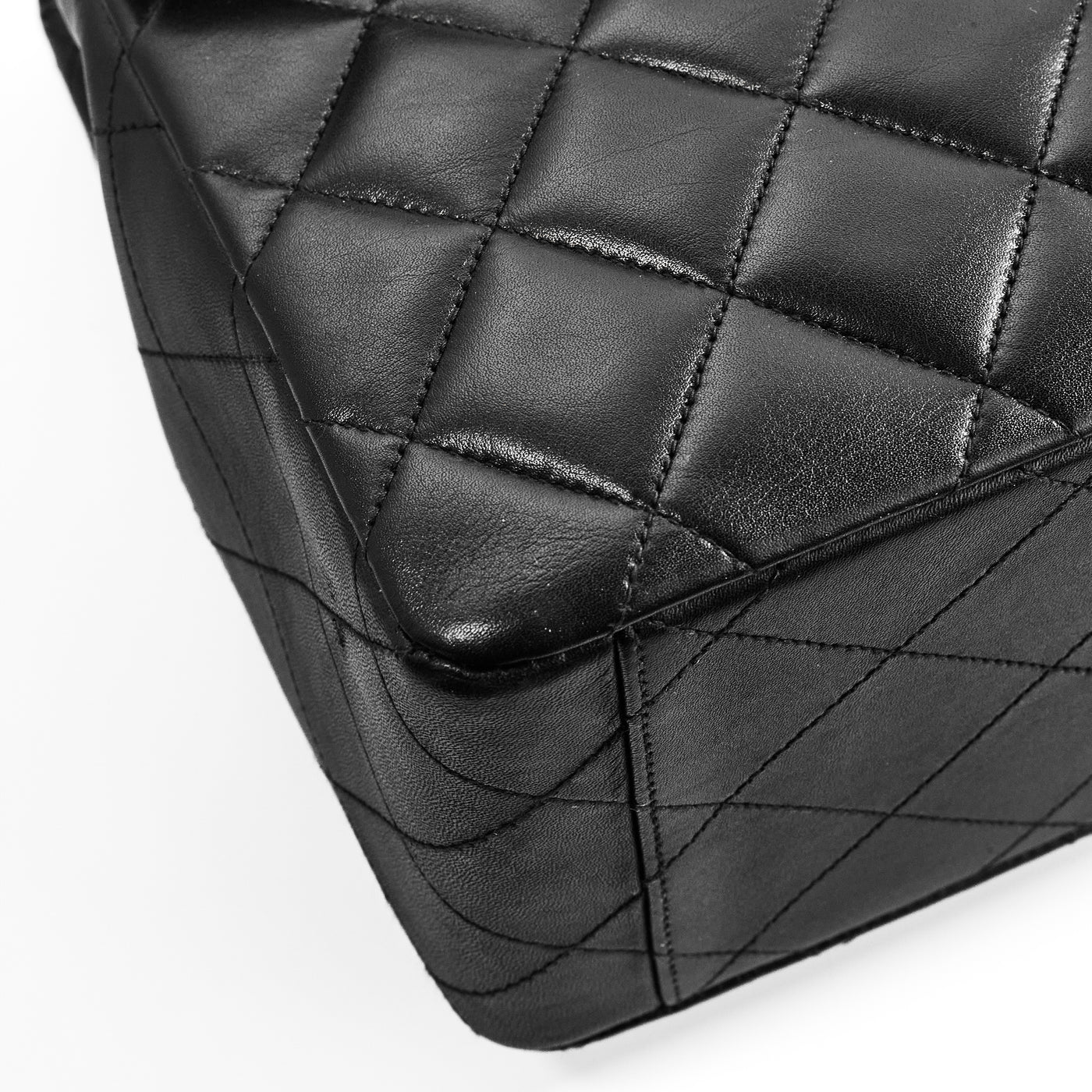 Chanel Vintage Black Lambskin Single Flap Maxi