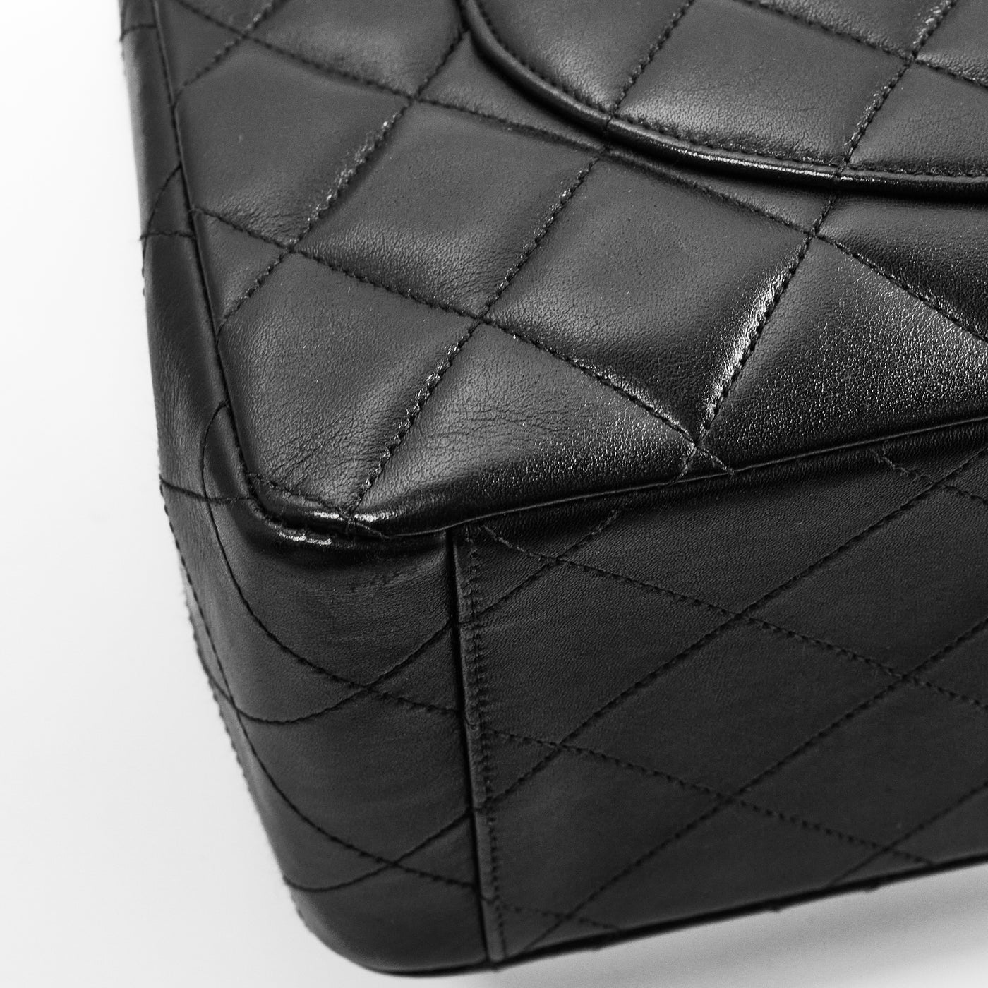Chanel Vintage Black Lambskin Single Flap Maxi