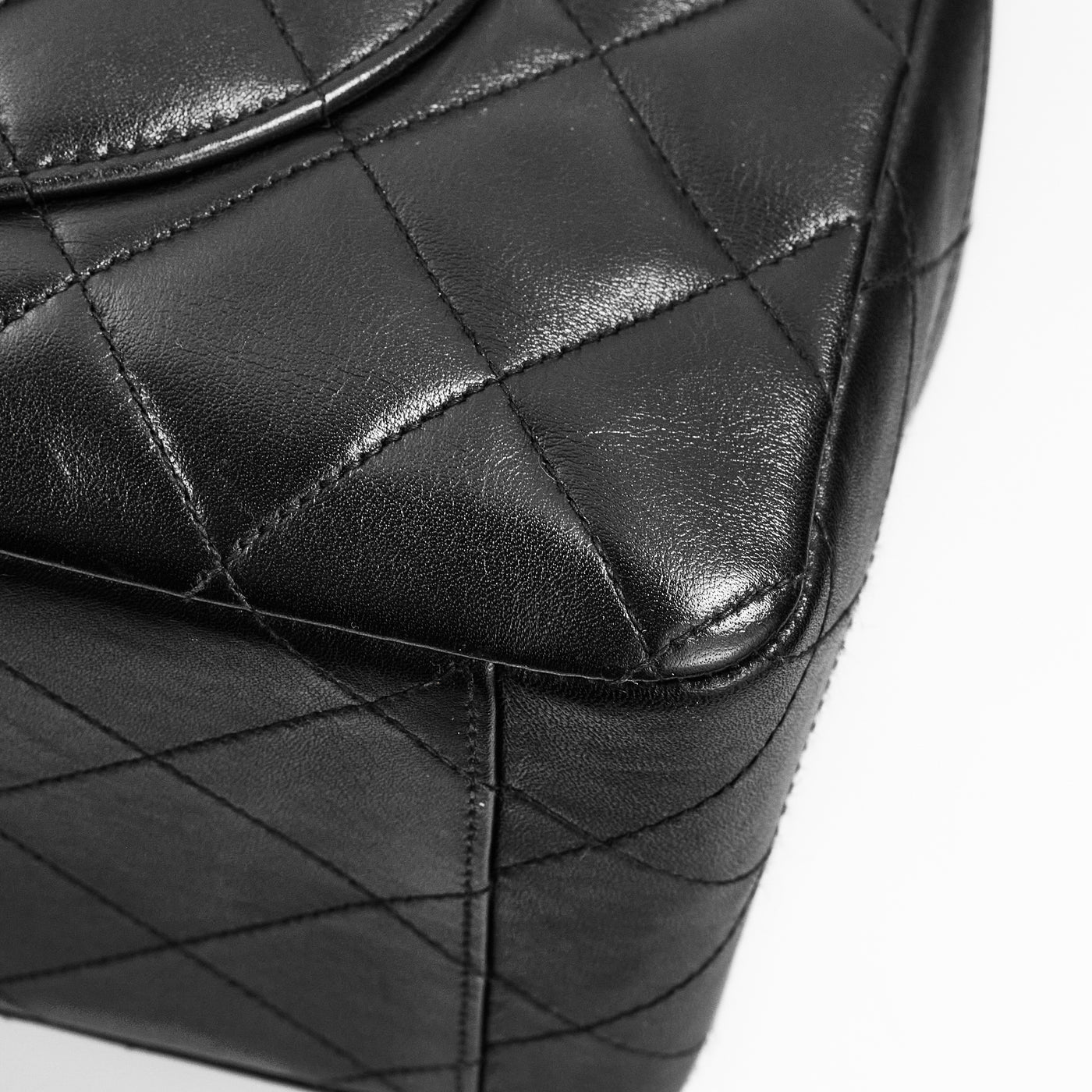 Chanel Vintage Black Lambskin Single Flap Maxi