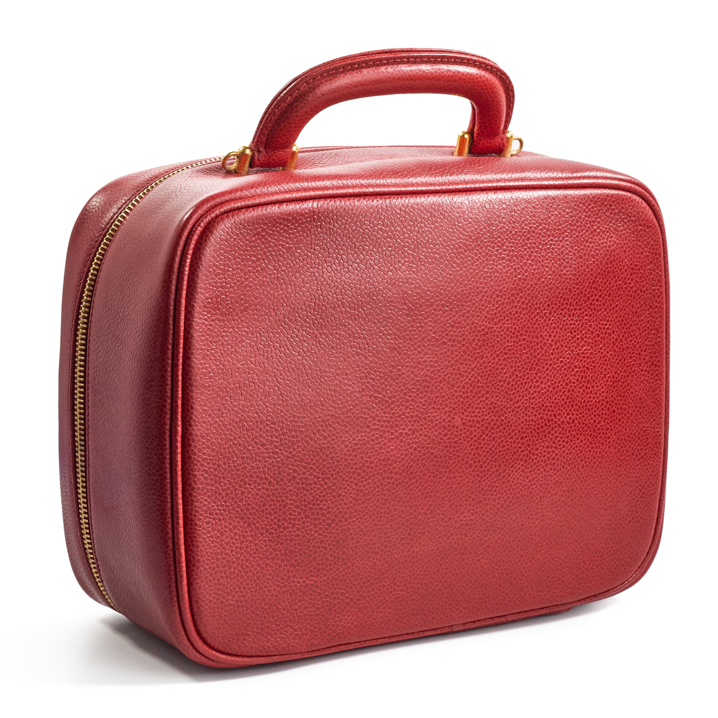 Chanel Vintage Red Caviar Two-Way Vanity Bag