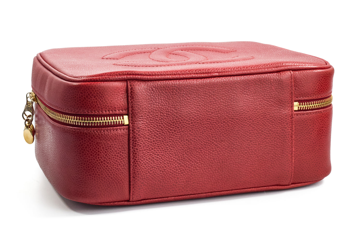 Chanel Vintage Red Caviar Two-Way Vanity Bag