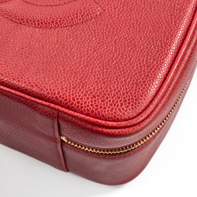 Chanel Vintage Red Caviar Two-Way Vanity Bag