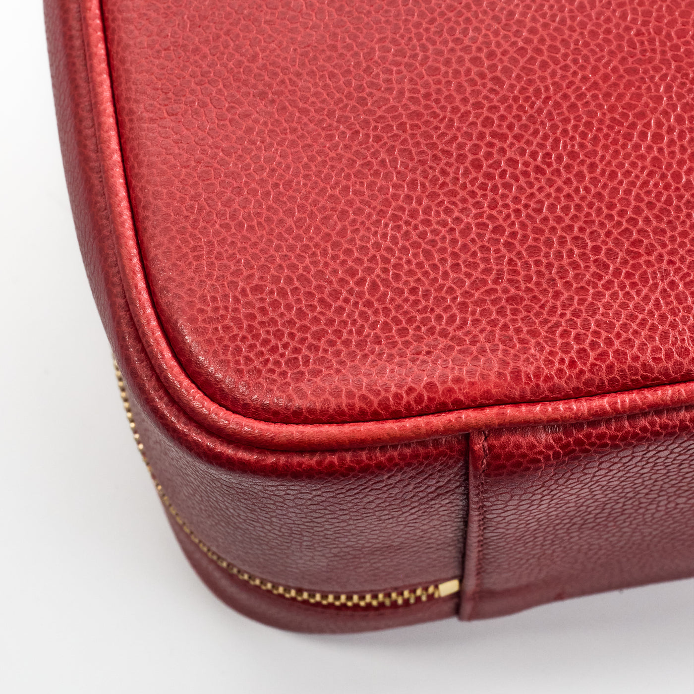 Chanel Vintage Red Caviar Two-Way Vanity Bag