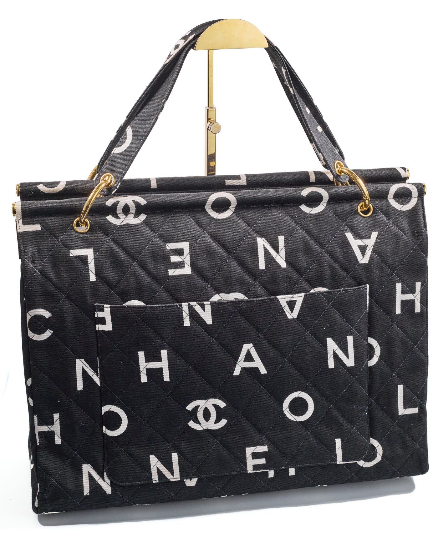 Chanel Vintage 1997 SS Runway Print Canvas Tote
