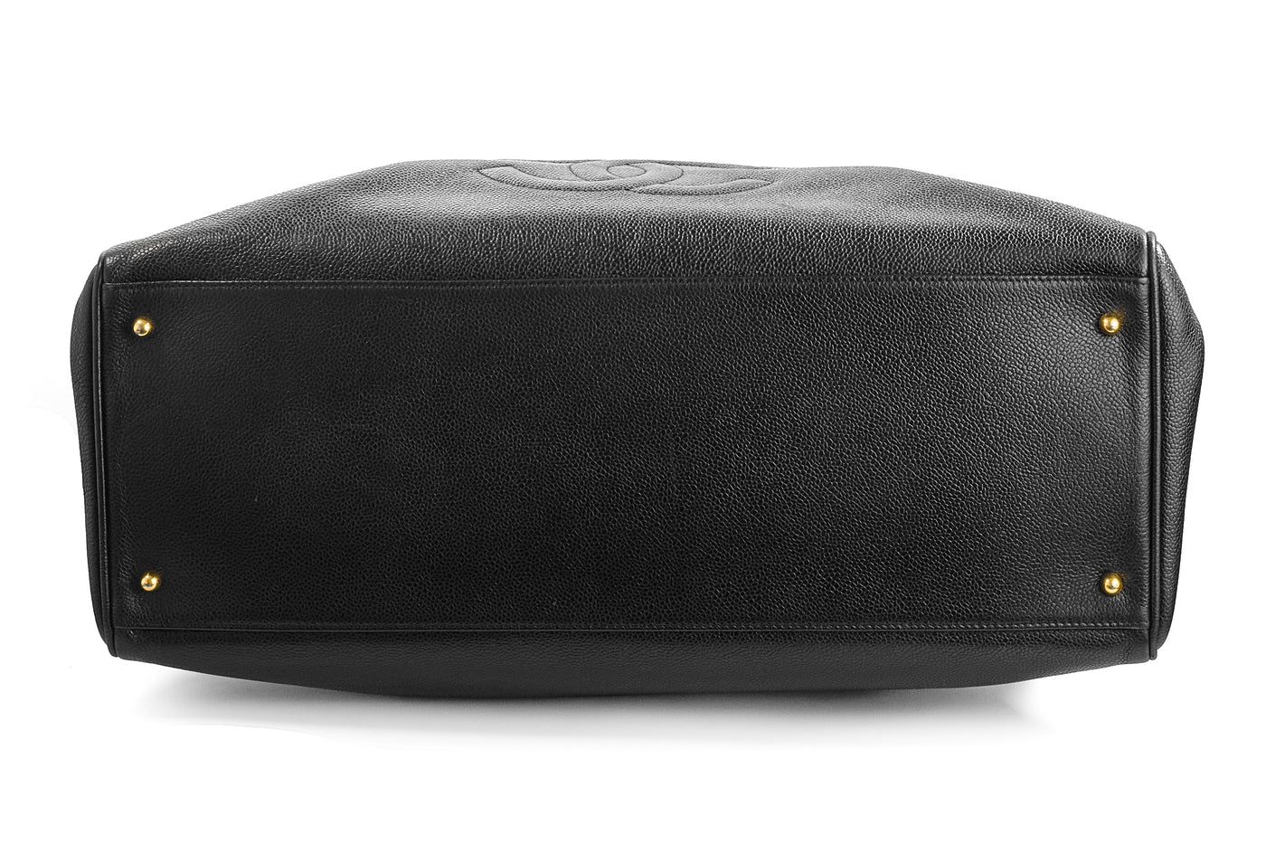 Chanel Vintage Supermodel Black Caviar Tote Bag