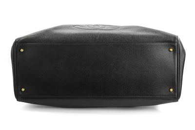 Chanel Vintage Supermodel Black Caviar Tote Bag