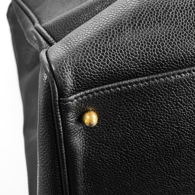 Chanel Vintage Supermodel Black Caviar Tote Bag