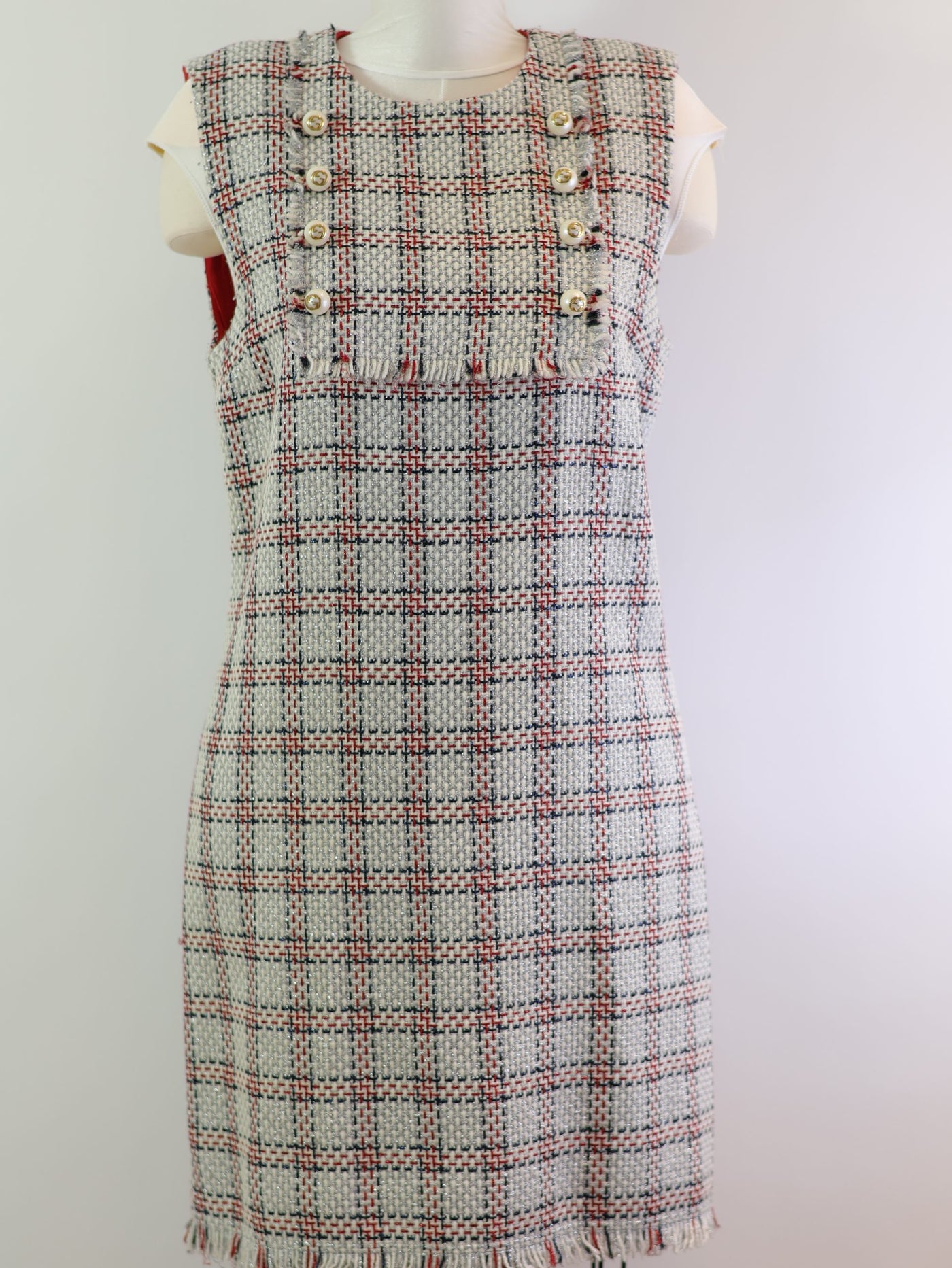 Gucci Metallic Tweed Sleeveless Dress