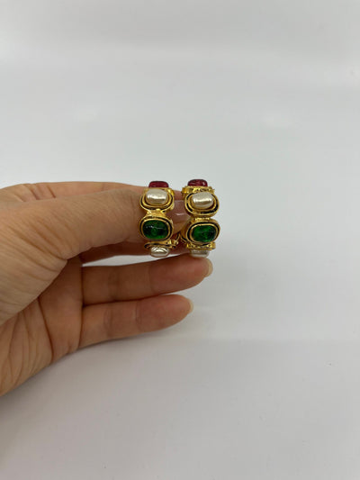 Chanel Vintage Gripoix Huggies
