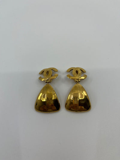 Chanel Vintage Triangle Drop Earrings