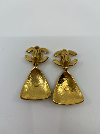 Chanel Vintage Triangle Drop Earrings
