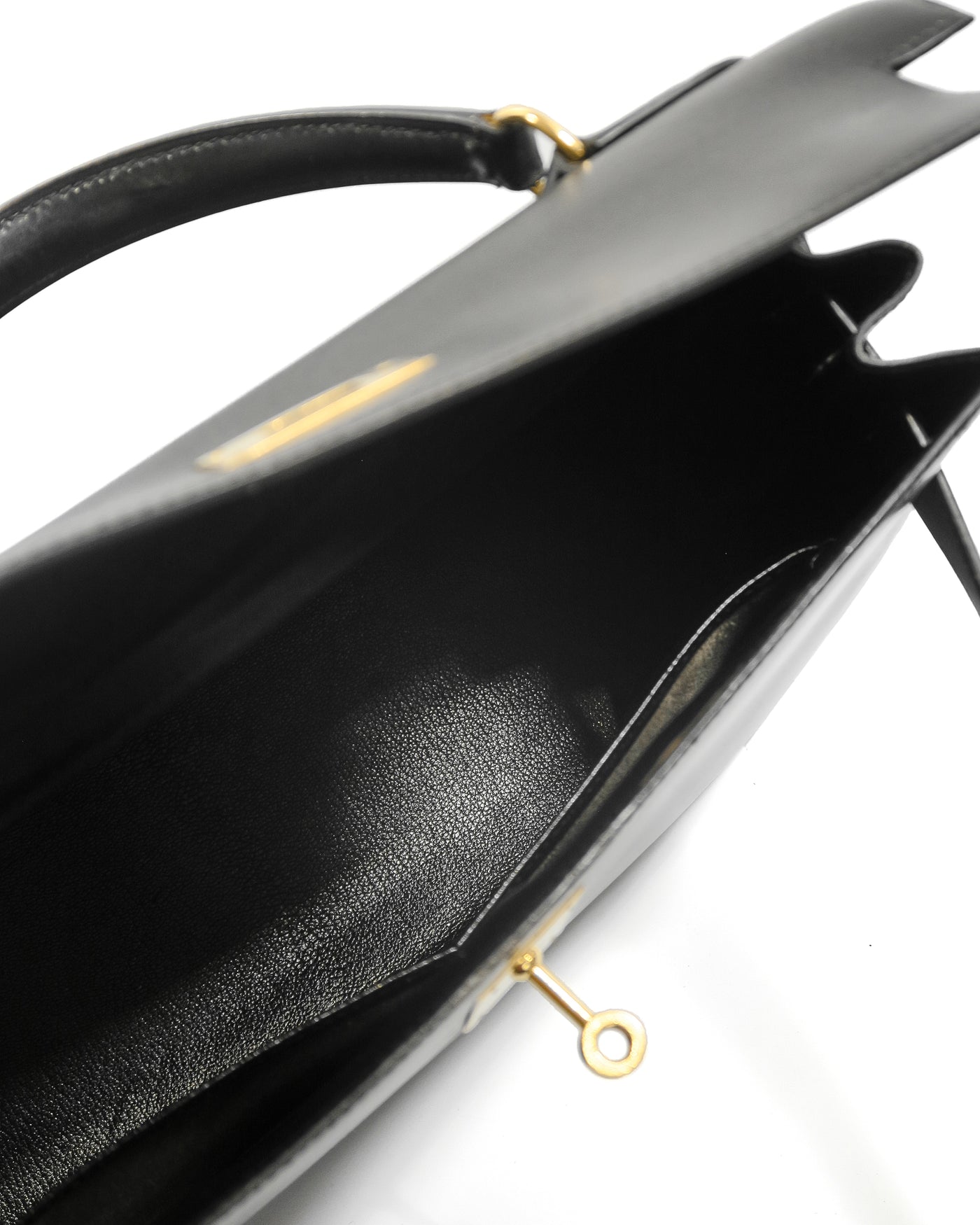 Hermes Vintage Black Box Calf Sellier Kelly 32