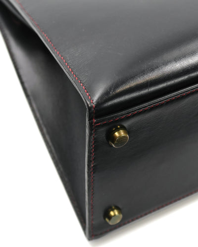 Hermes Vintage Navy Blue Box Calf Kelly 32