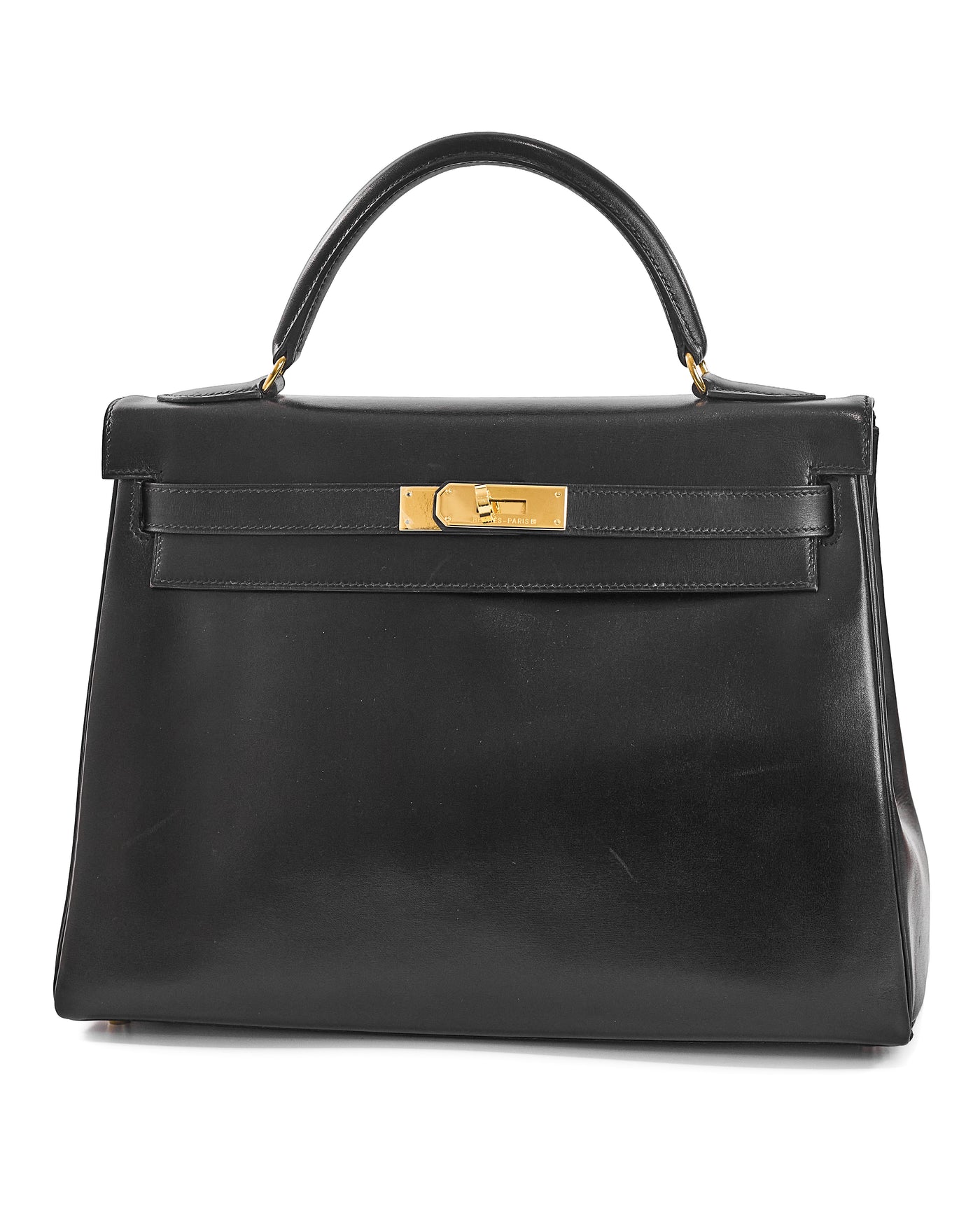 Hermes Vintage Black Box Kelly 32
