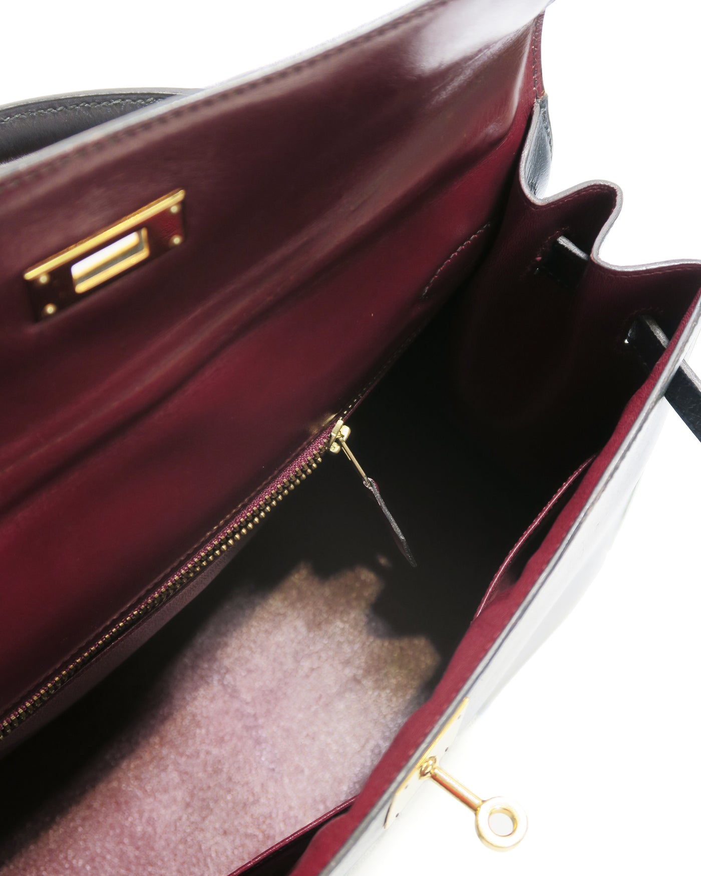 Hermes Vintage Tricolor Box Calf Kelly 32