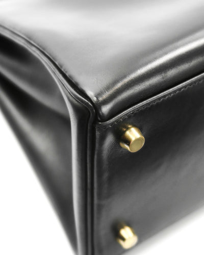 Hermes Vintage Black Box Retourne Kelly 32