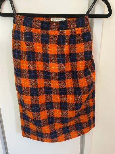 YSL Plaid Skirt Suit Set