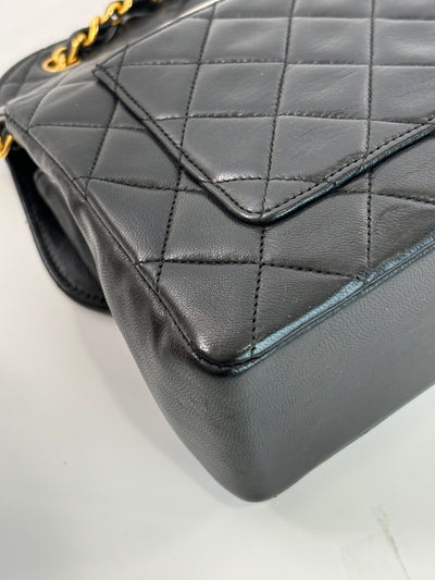 Chanel Rare Vintage Black Lambskin CC Flap Bag