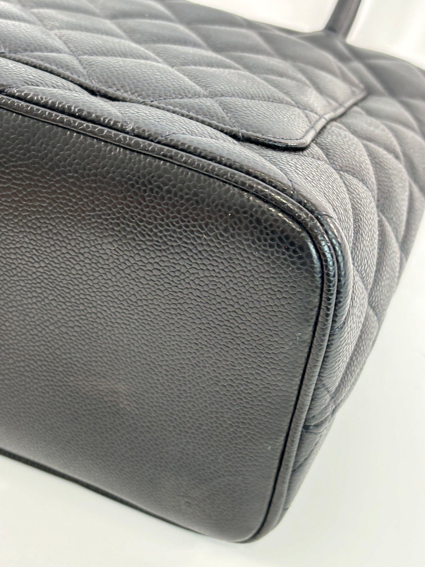 Chanel Vintage Black Caviar CC Medallion Tote
