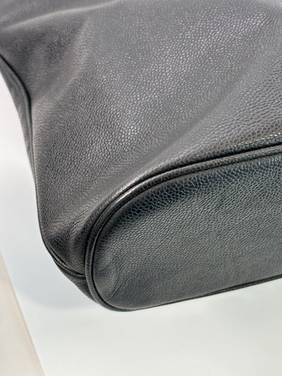 Chanel Vintage Black Caviar CC Tote Bag