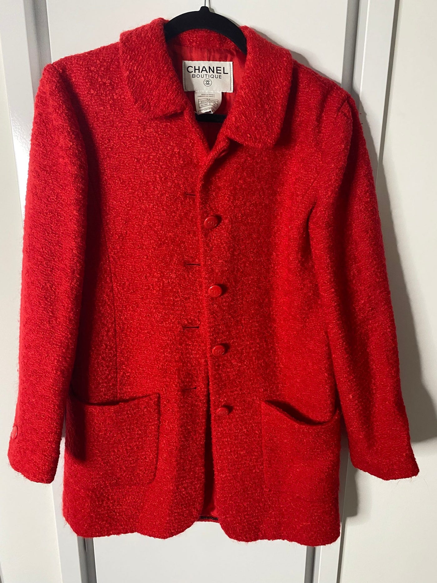 Chanel Red Wool Jacket