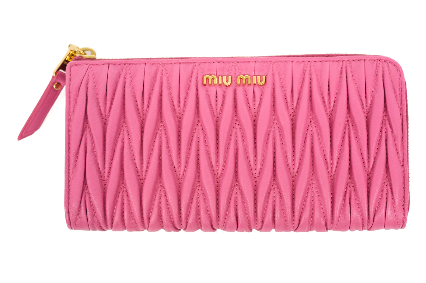 Miu Miu Pink Leather Long Wallet
