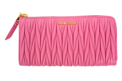 Miu Miu Pink Leather Long Wallet