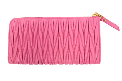 Miu Miu Pink Leather Long Wallet
