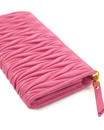 Miu Miu Pink Leather Long Wallet